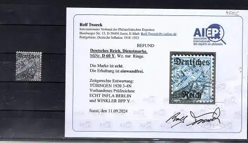 DR., Mi.-Nr. D 60 Y gestempelt KB.Tworek