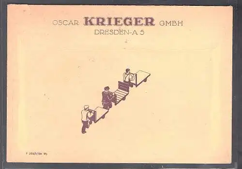DR. Reklamebrief, Handfuhrgeräte Krieger, Dresden mit AFS.
