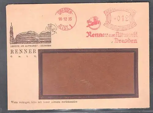 DR. Reklamebrief, Renner GmbH, Dresden mit AFS.