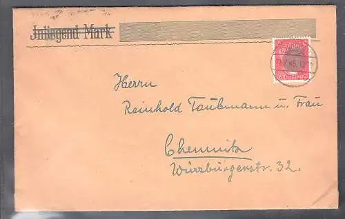 SBZ., Säch. Schwärzung, Fernbrief mit EF. AP. 827 Von Zschopau