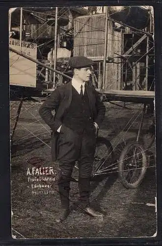 DR. Halbamtliche Flugmarken Nr.10 Mülhausen-Feldberg, auf Ansichtskarte.