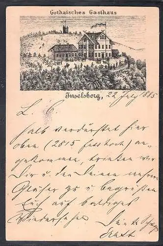 DR., Privatganzsache PP6-F76/01 Inselsberg von 1885 gelaufen