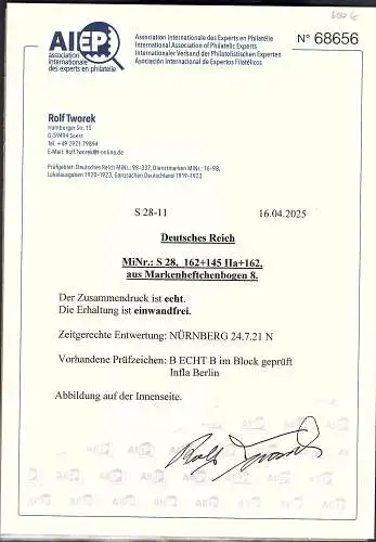 DR., Zusammendruck Mi.-Nr. S28 gestempelt, FA. Tworek.