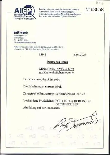 DR., Zusammendruck Mi.-Nr. 32 gestempelt, FA. Tworek.