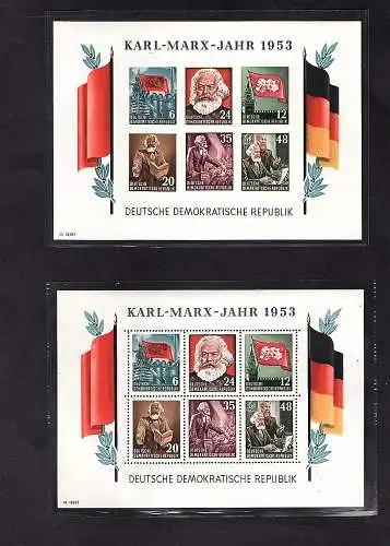 DDR. Mi.-Nr. Block 8 +9 A/B Block Karl-Marx Block, postfrisch.
