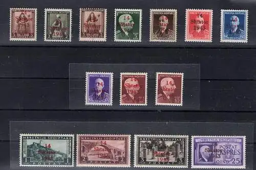 Dt. Besetzung 1939/45 Albanien Mi.-Nr. 1-14 postfrisch, FA. Brunel.