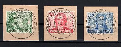 Berlin Mi.-Nr.  61-63 Luxus gestempelt auf Briefstücke