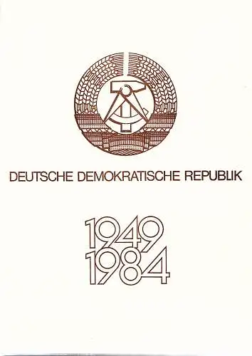 DDR - Gedenkblatt, 35 Jahre DDR  A6-1984 a