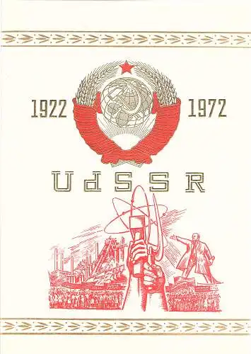 DDR - Gedenkblatt, 50 Jahre UDSSR, A8-1972
