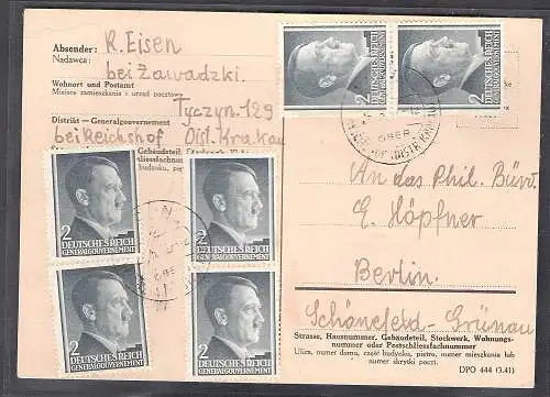 GG., Fernkarte mit  Me.F. Mi.-Nr. 71