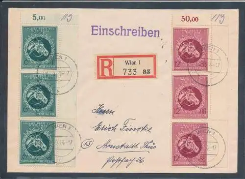 DR. R.-Fernbrief mit Mi.-Nr. 900-901 vom rechte obere Eckrand.