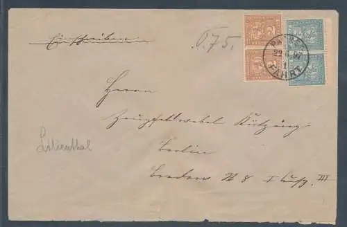 Privatpost Packetfahrt Berlin Mit 2 Mi.-Nr. 66 + 2x Mi.-Nr. 67.