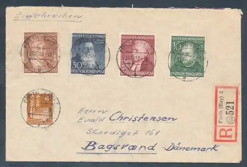 Bund R-Ausland-Satzbrief mit Mi.-Nr. 156-159, portorichtig.