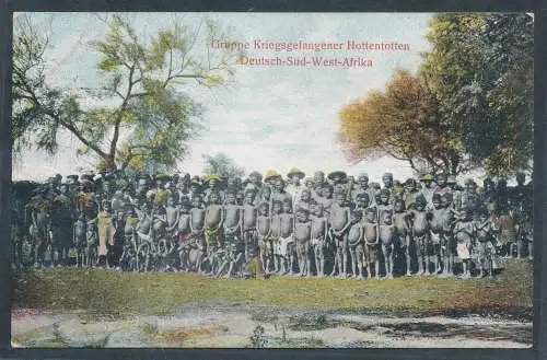 DSWA. Postkarte Kriegsgefangener Gruppe Hottentotten.