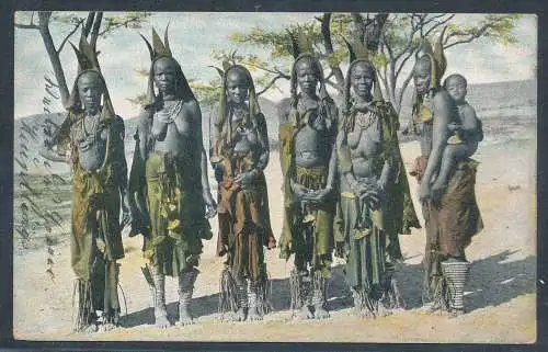 DSWA. Postkarte Weiber des Herero-Hauplings Kaweiho.