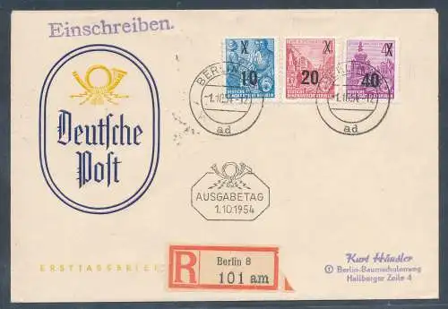 DDR. R.-Ortsbrief mit MiF. Mi.-Nr.437+ 439+440 /FDC.