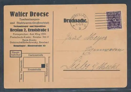 DR. Reklamekarte Walter Droese, Breslau.