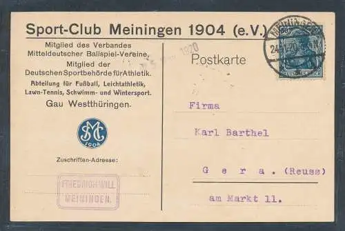 DR. Reklamekarte Sport-Club Meiningen