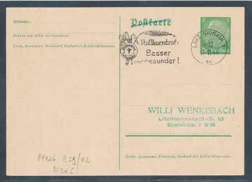 DR., Privatganzsache PP126-C29/02, gestempelt.