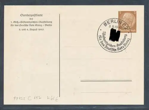 DR., Privatganzsache PP122-C112, gestempelt.