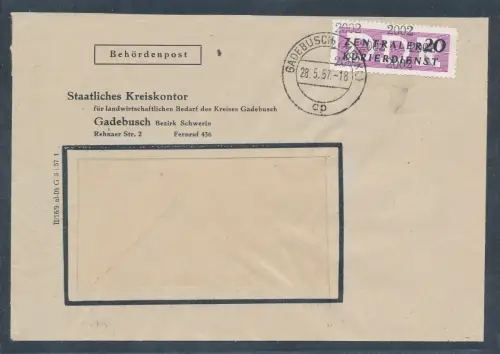 DDR. ZKD-Brief, EF. Mi.-Nr. Dienst 11/2002