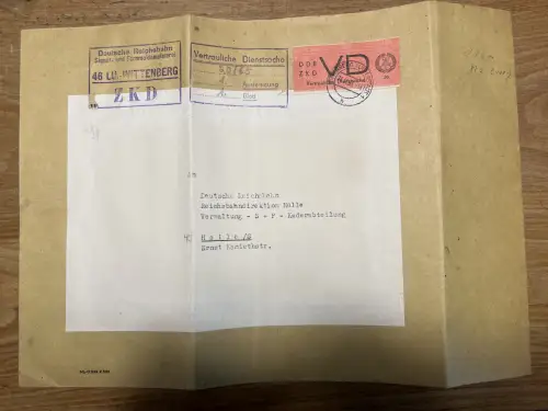 DDR. ZKD-Brief, .EF. Mi.-Nr. VD 1, Vertrauchliche Dienstsache.