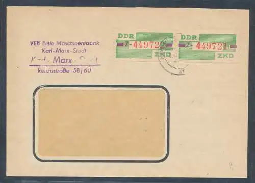 DDR. ZKD-Brief mit  MeF. Mi.-Nr. 24 Z