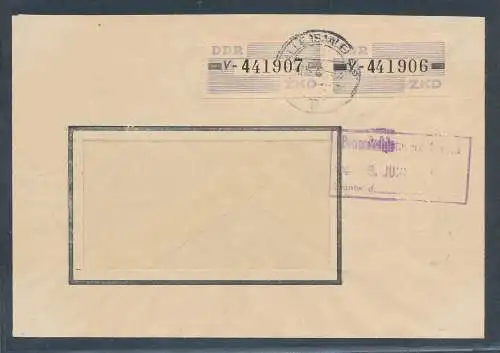 DDR. ZKD-Brief mit  MeF. Mi.-Nr. 28 V