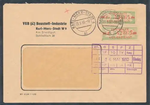 DDR. ZKD-Brief mit  MeF. Mi.-Nr. 30 I P