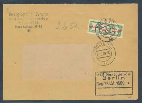 DDR. ZKD-Brief mit  EF. Mi.-Nr. 30 II M.