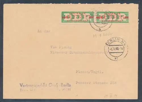 DDR. ZKD-Brief mit  MeF. Mi.-Nr. 30 III.M