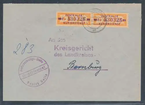 DDR. ZKD-Brief mit  MeF. Mi.-Nr. 22 F.
