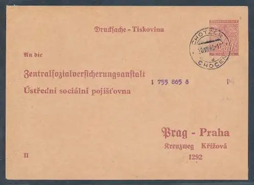 B&M.  Ganzsache DPB 1 A gelaufen.