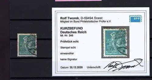 DR. Mi.-Nr. 245 gestempelt, KB. TworekBPP.