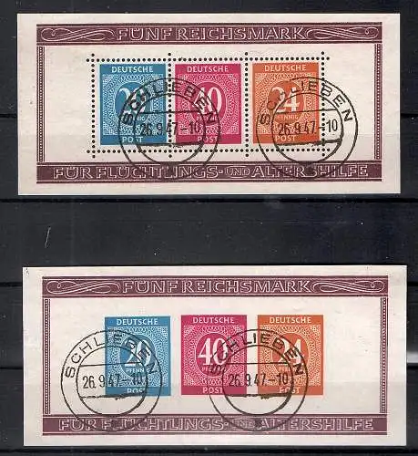 All. Besetzung Block 12 A und B gest. mit Tages-stempel, Sign.  SchlegelBPP