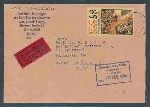 DDR. Eilbote-Fernbrief mit EF. Mi.-Nr. 3273