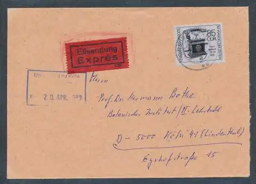 DDR. Eilbote-Fernbrief mit EF. Mi.-Nr. 3229.