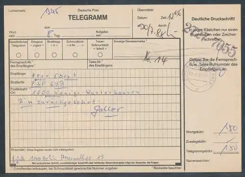 DDR. Telegram mit MeF. Mi.-Nr. 1948