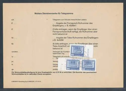 DDR. Telegram mit MeF. Mi.-Nr. 1948