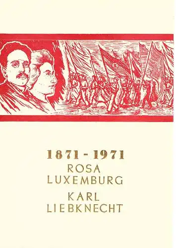 DDR - Gedenkblatt, 100 Jahre Rosa Luxemburg- Karl Liebknecht, A4-1971a