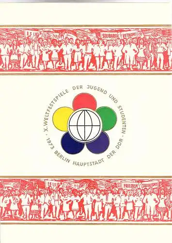 DDR - Gedenkblatt, X.Weltfestpiele der Jugend und Studenten 1973, A7-1973 