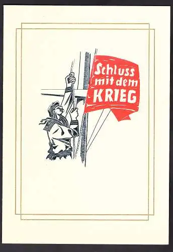 DDR - Gedenkblatt, Schluss mit dem Krieg, B6-1967.