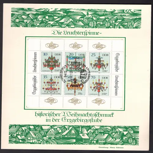 DDR - Gedenkblatt, Historische Weihnachtsschmuck, B45-1989.