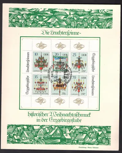 DDR - Gedenkblatt, Historische Weihnachtsschmuck, B45-1989.