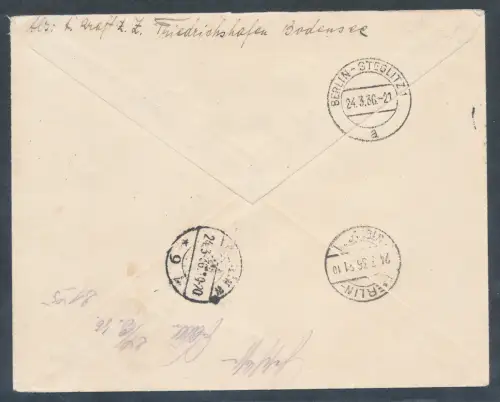 DR. Zeppelinbrief LZ. 129 mit Board-Stempel nach Berlin mit Ak-St.