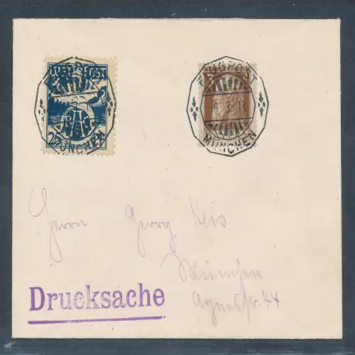 AD, Bayern: Flugpostmarke F I auf Fernbrief  Sign. HebigBPP.