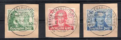 Berlin Mi.-Nr.  61-63 Luxus gestempelt auf Briefstücke