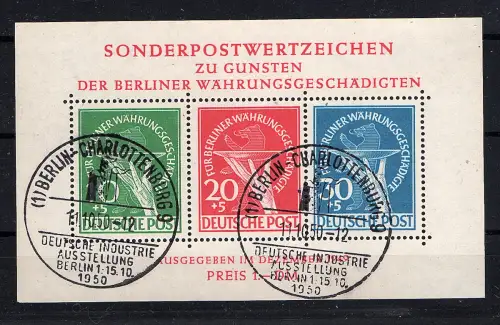 Berlin 1949, Blockausgabe, Mi-Nr. Block 1 PF. II, gest. FA SchlegelBPP..