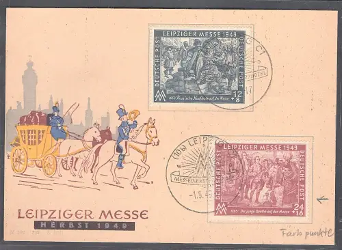 SBZ. Ereigniskarte Leipziger Messe 1949 mit Mi.-Nr. 240-241