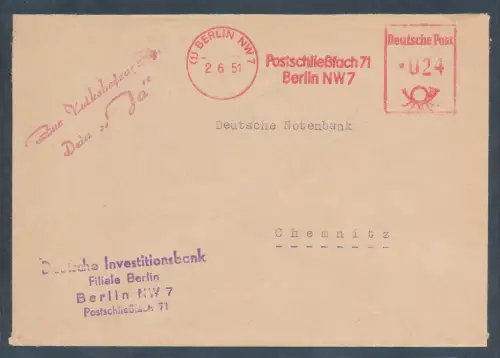 DDR, Losungsstempel "Zur Volksbefragung dein JA." 